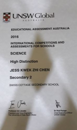 2016 certificate:high distinction